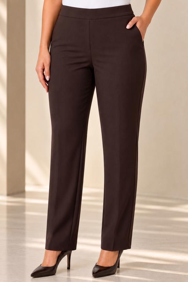 Hijab clothing BROWN STRAIGHT CUT PANTS T 2001 - TRENDTESETTÜR