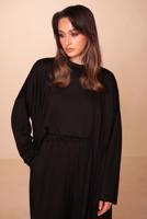 Hijab clothing BLACK VISCOSE THREE PIECE PANTSUIT T 1428