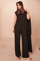 Hijab clothing BROWN VISCOSE THREE PIECE PANTSUIT T 1428