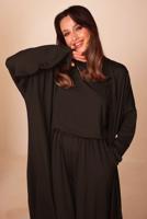 Hijab clothing BROWN VISCOSE THREE PIECE PANTSUIT T 1428