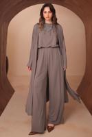 Hijab clothing MINK VISCOSE THREE PIECE PANTSUIT T 1428