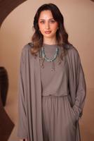 Hijab clothing MINK VISCOSE THREE PIECE PANTSUIT T 1428