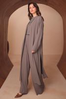 Hijab clothing MINK VISCOSE THREE PIECE PANTSUIT T 1428