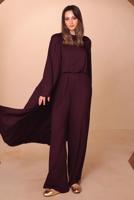 Hijab clothing CLARET RED VISCOSE THREE PIECE PANTSUIT T 1428
