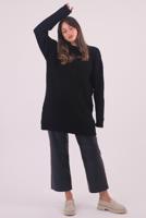 Hijab clothing BLACK CABLE KNIT KNITWEAR TUNIC T 9558