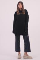 Hijab clothing BLACK CABLE KNIT KNITWEAR TUNIC T 9558