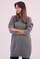 Hijab clothing GREY CABLE KNIT KNITWEAR TUNIC T 9558