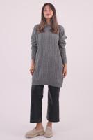 Hijab clothing GREY CABLE KNIT KNITWEAR TUNIC T 9558