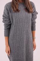 Hijab clothing GREY CABLE KNIT KNITWEAR TUNIC T 9558