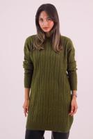 Hijab clothing KHAKI CABLE KNIT KNITWEAR TUNIC T 9558