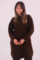 Hijab clothing BROWN CABLE KNIT KNITWEAR TUNIC T 9558