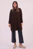 Hijab clothing BROWN CABLE KNIT KNITWEAR TUNIC T 9558