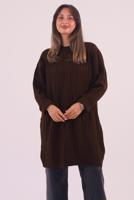 Hijab clothing BROWN CABLE KNIT KNITWEAR TUNIC T 9558