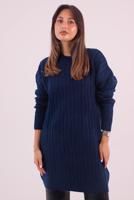 Hijab clothing NAVY BLUE CABLE KNIT KNITWEAR TUNIC T 9558