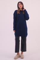 Hijab clothing NAVY BLUE CABLE KNIT KNITWEAR TUNIC T 9558