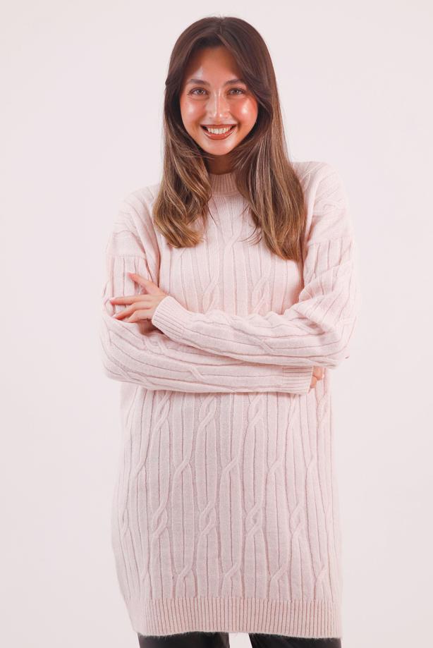 Hijab clothing POWDER CABLE KNIT KNITWEAR TUNIC T 9558 - TRENDTESETTÜR