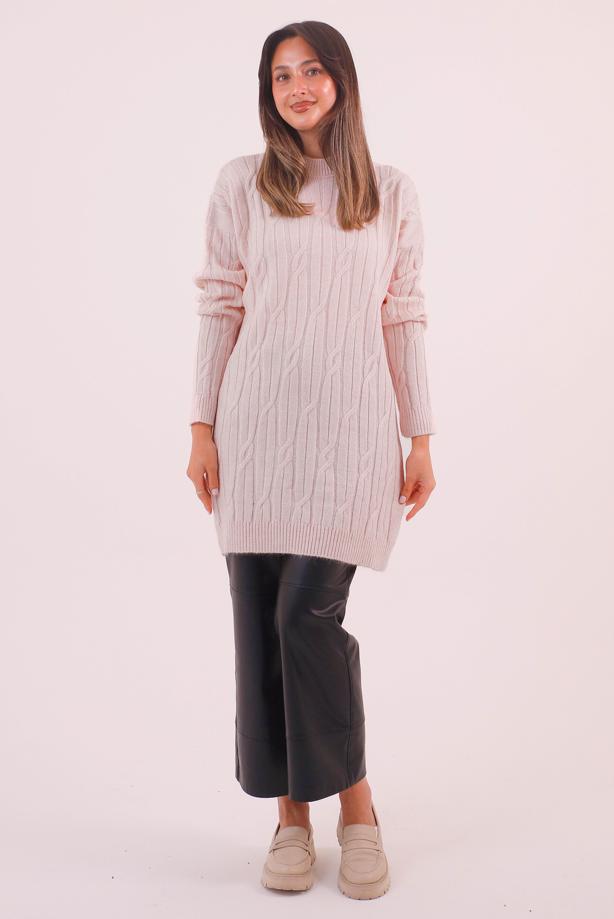 Hijab clothing POWDER CABLE KNIT KNITWEAR TUNIC T 9558 - TRENDTESETTÜR
