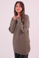 Hijab clothing MINK CABLE KNIT KNITWEAR TUNIC T 9558