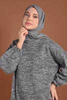 Tesettür giyim SİYAH KIRÇILLI ÖRME TUNİK 5746-1 