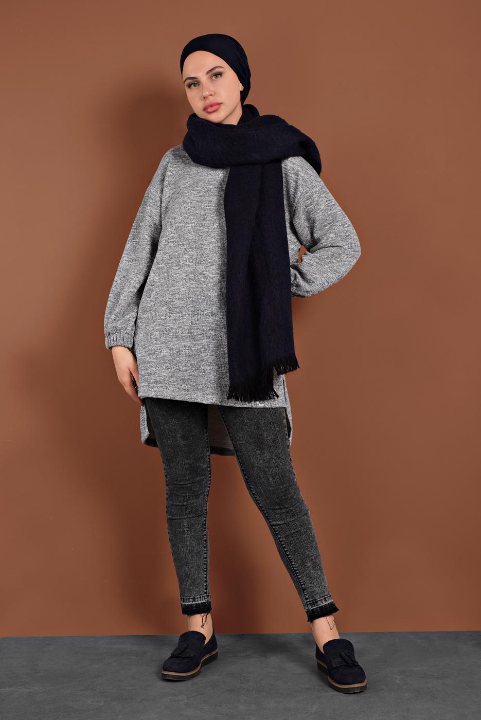 Vêtements hijab GRIS TUNIQUE 5746-1