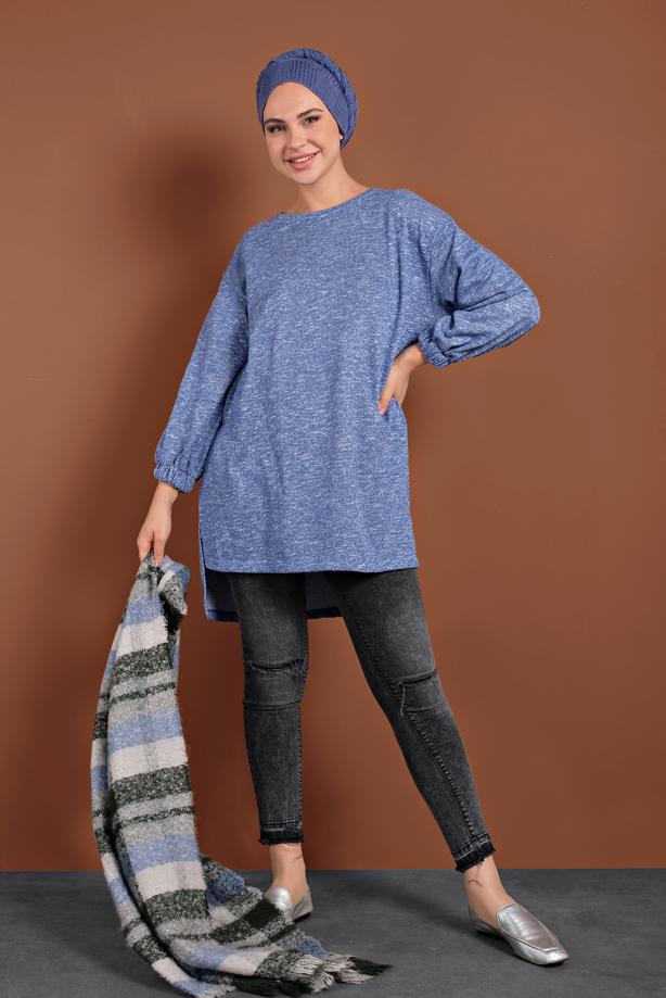 Hijab-Kleidung  KIRÇILLI ÖRME TUNİK 5746-1  - TRENDTESETTÜR