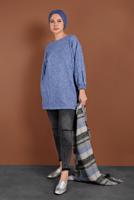 Hijab clothing NAVY BLUE KNITWEAR TUNIC 5746-1