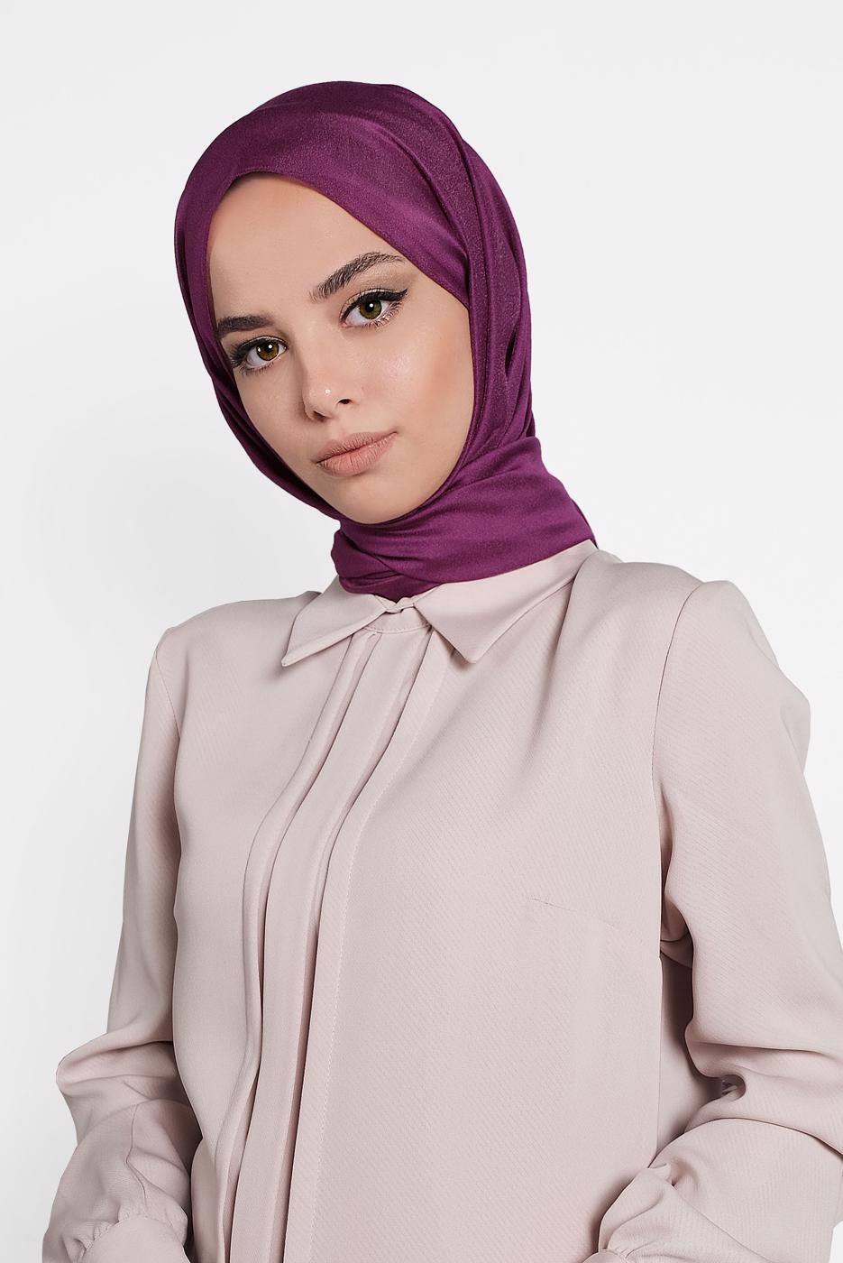 Tesettür giyim FUŞYA T 9973 ALVİNA PRENSES ŞAL