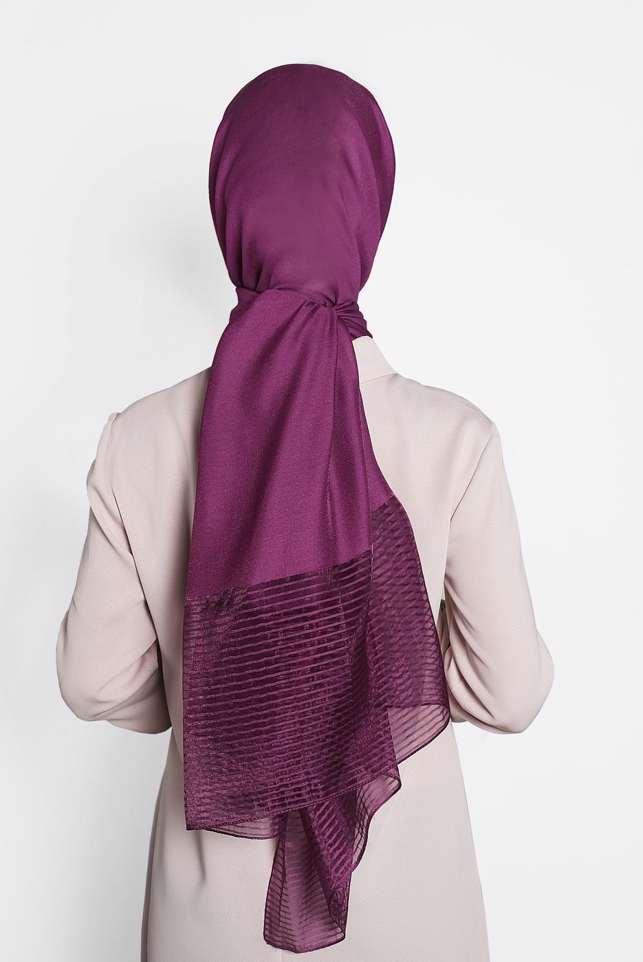 Tesettür giyim FUŞYA T 9973 ALVİNA PRENSES ŞAL