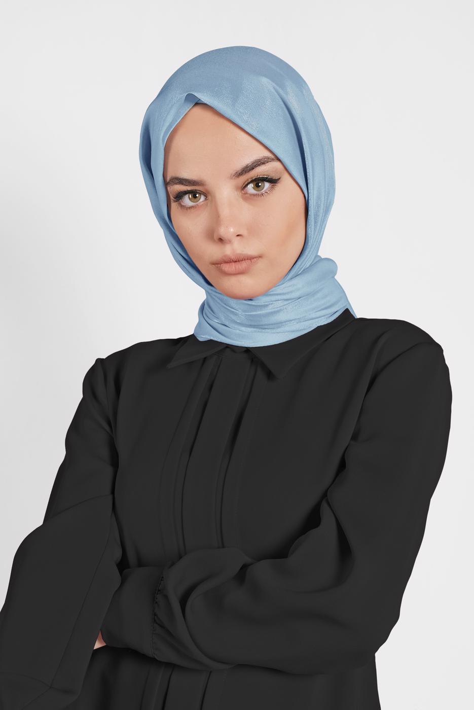 Tesettür giyim MAVİ T 9973 ALVİNA PRENSES ŞAL