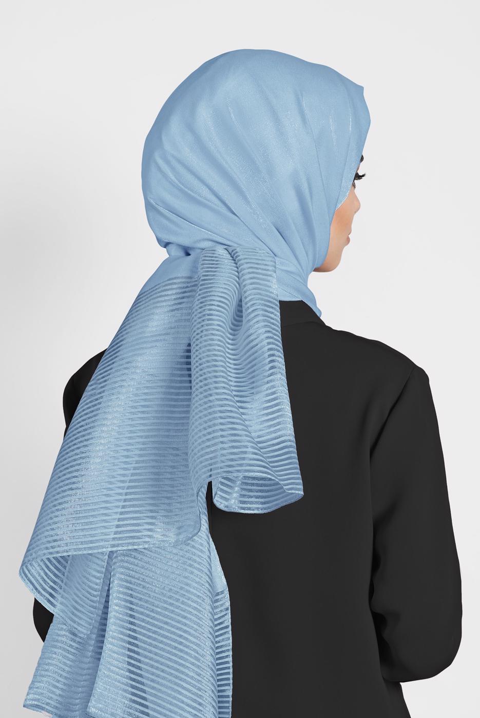 Tesettür giyim MAVİ T 9973 ALVİNA PRENSES ŞAL