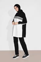 Tesettür giyim SİYAH ALVİNA PAMUKLU BELDEN BAĞLAMALI EŞOFMAN ALTI 70100