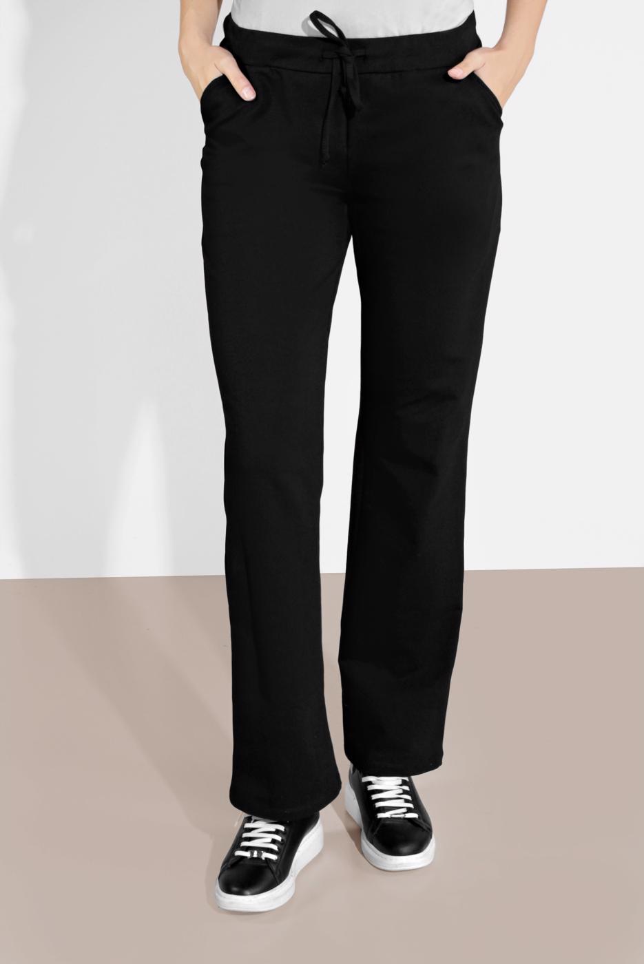 Tesettür giyim SİYAH ALVİNA PAMUKLU BELDEN BAĞLAMALI EŞOFMAN ALTI 70100