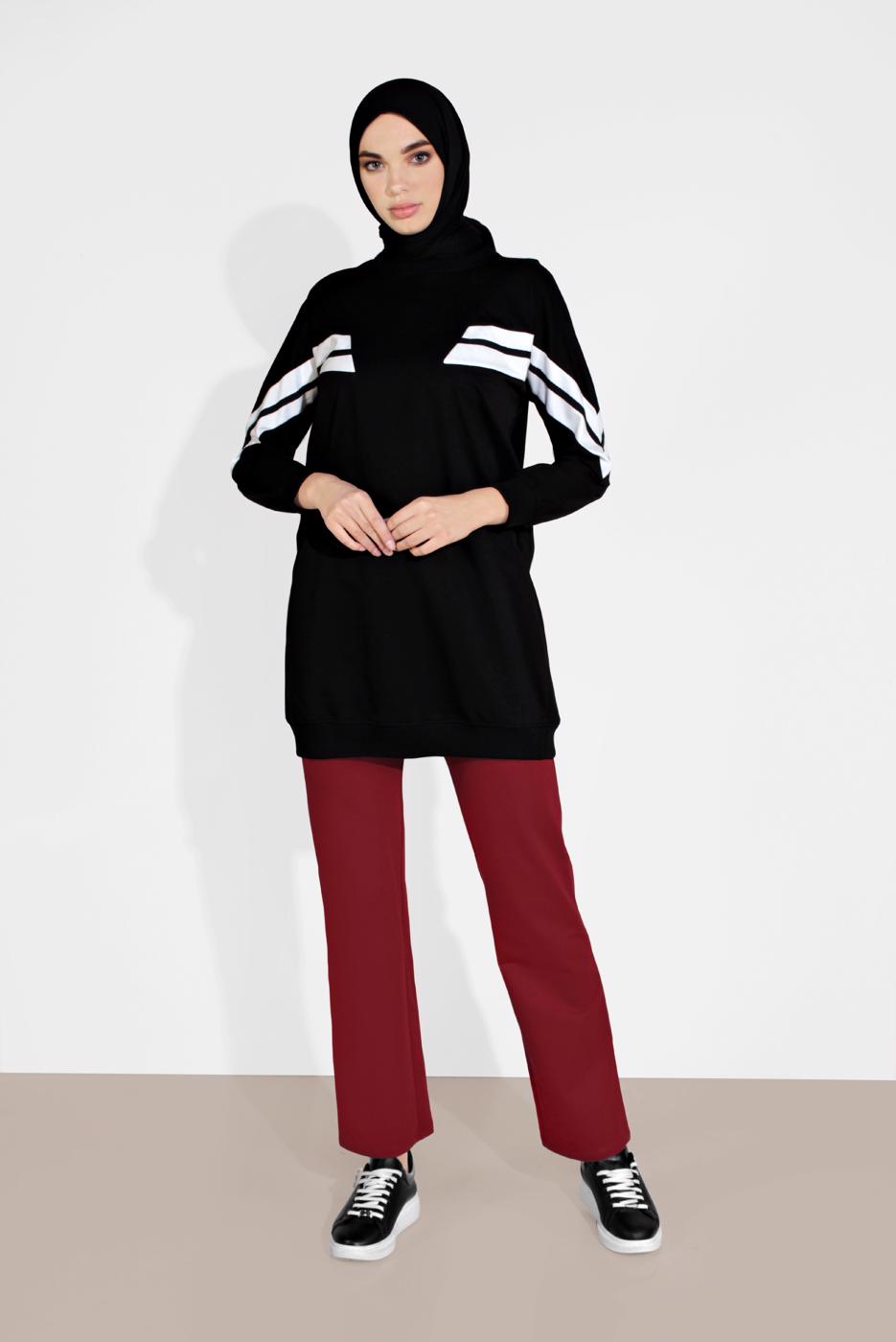 Hijab clothing RED ALVINA TIE-WAIST COTTON JOGGERS 70100