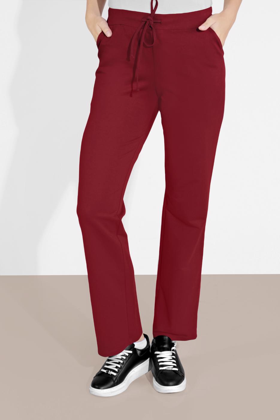 Hijab clothing RED ALVINA TIE-WAIST COTTON JOGGERS 70100