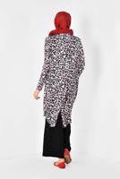 Vêtements hijab NOIR ALVİNA TUNIQUE MOTIF LÉOPARD COUPE ASYMÉTRIQUE 4918