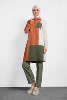 Vêtements hijab KAKI ALVINA PANTALON À COUPE CAROTTE 70003 