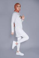 Hijab clothing WHITE COTTON TUNIC  8206 