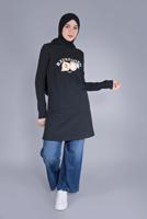 Hijab clothing NAVY BLUE COTTON TUNIC  8206 