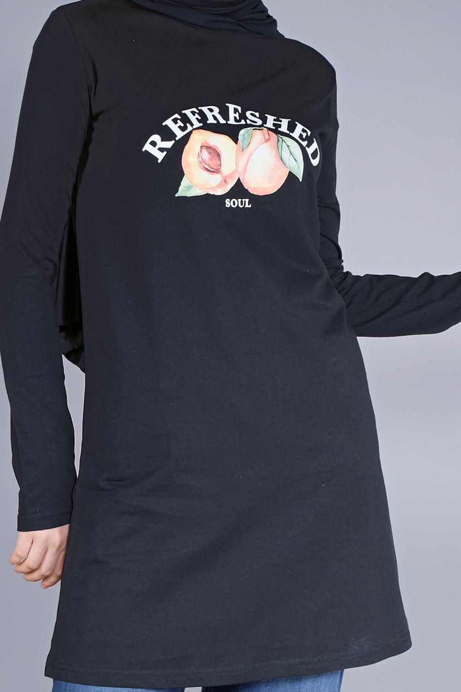 Hijab clothing NAVY BLUE COTTON TUNIC  8206 