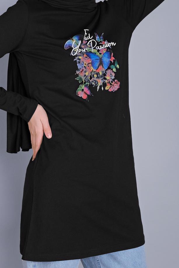 Vêtements hijab  MIX PATTERNED COTTON TUNIC 9206   - TRENDTESETTÜR
