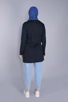 Vêtements hijab BLEU MARINE TUNIQUE EN COTON À MOTIFS MÉLANGÉS  9206  