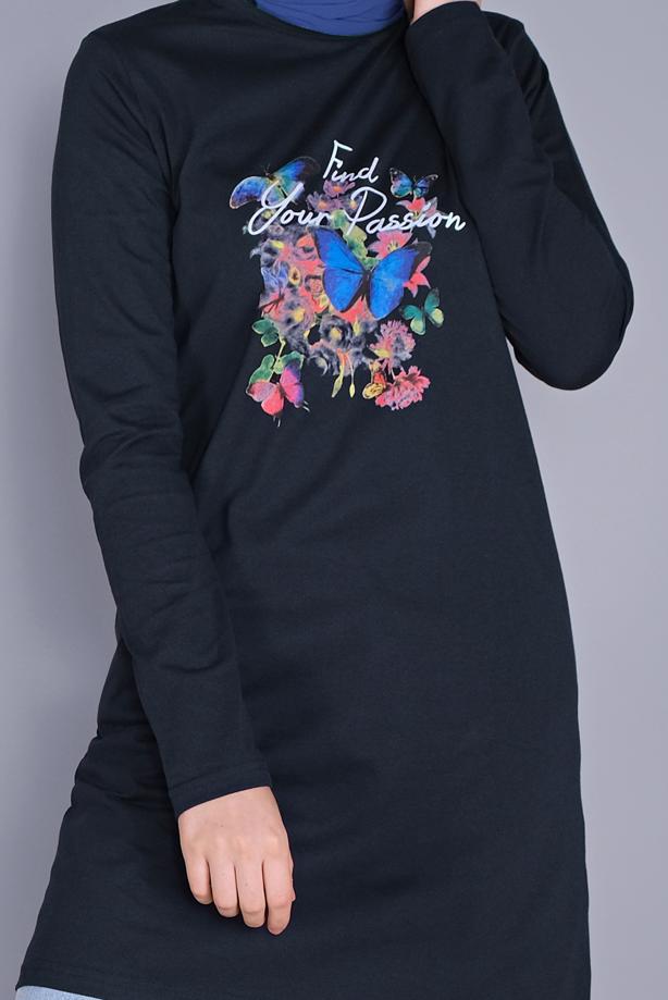 Vêtements hijab  MIX PATTERNED COTTON TUNIC 9206   - TRENDTESETTÜR