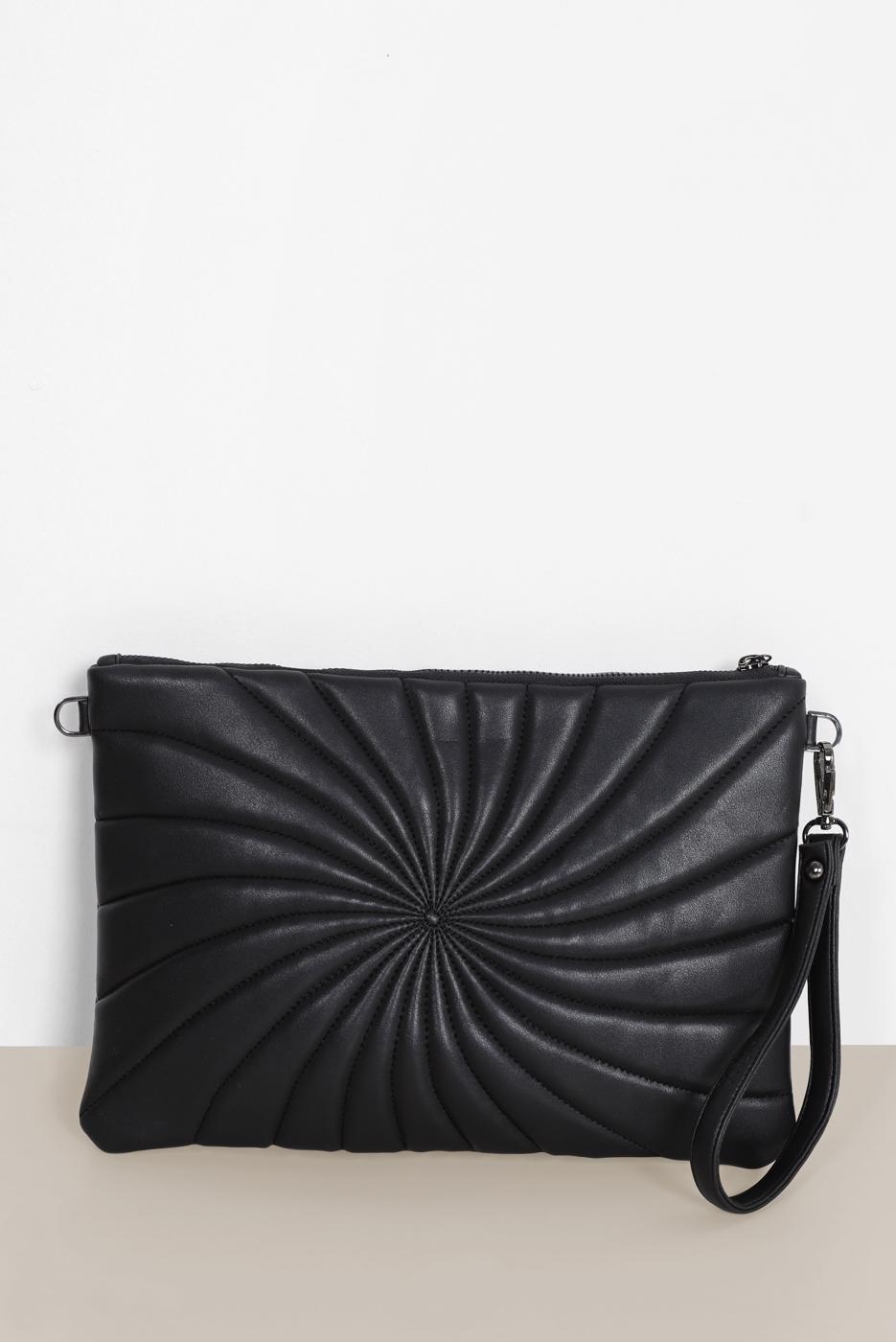 Vêtements hijab NOIR SAC À MOTIF ALVİNA AVEC DÉTAILS SURPIQUÉS 082
