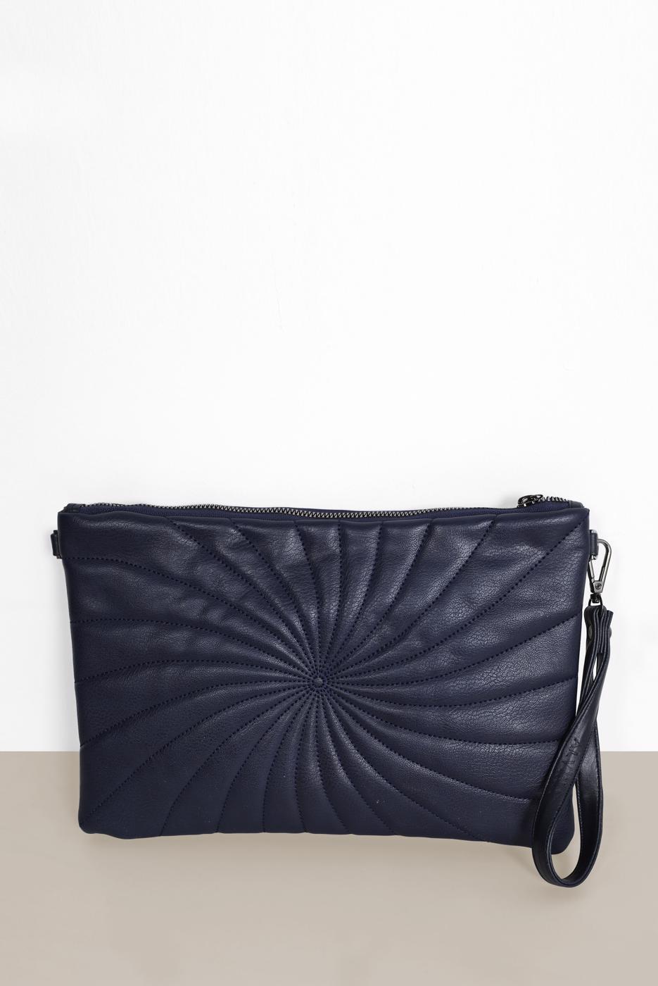 Vêtements hijab BLEU MARINE SAC À MOTIF ALVİNA AVEC DÉTAILS SURPIQUÉS 082