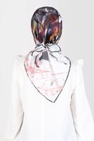 Tesettür giyim SİYAH ALVİNA DİJİTAL SURA EŞARP 8118 