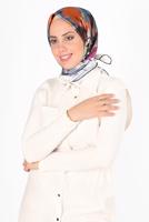 Tesettür giyim LACİVERT ALVİNA DİJİTAL SURA EŞARP 8118 