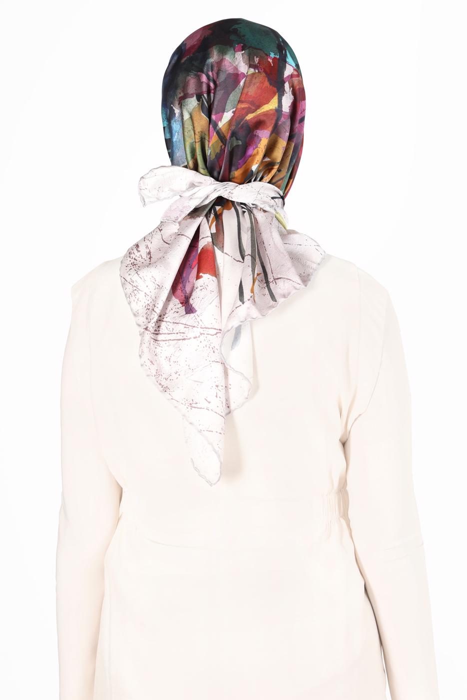 Tesettür giyim VİZON ALVİNA DİJİTAL SURA EŞARP 8118 