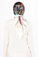 Tesettür giyim YEŞİL ALVİNA DİJİTAL SURA EŞARP 8118 