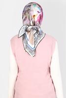 Tesettür giyim SİYAH ALVİNA DİJİTAL SURA EŞARP T 8120