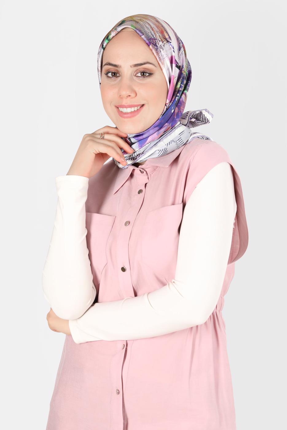 Vêtements hijab POURPRE ÉCHARPE ALVİNA T 8120
